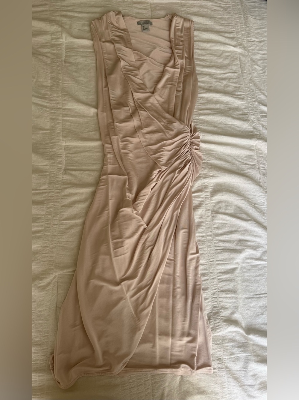 H&M Blush Ruched Midi Dress